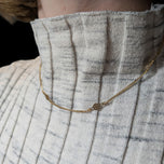 14K Yellow Gold Balestra Italy Station Chain Necklace 16"