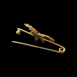 Antique 14K Yellow Gold Butterfly Brooch with Seed Pearls