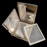 Boucheron of Paris Sterling Silver & 18K Yellow Gold Inlay Compact Case With Mirror