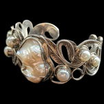 Sterling Silver Cultured Baroque Pearl Bracelet Cuff