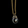 14K Yellow Gold Tahitian Black Pearl & Diamond Pendant Necklace