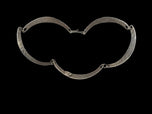 Arched Panel Link Sterling Silver Collar Necklace with Natural Aquamarine