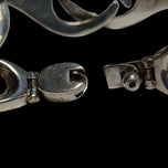 Sterling Silver Abstract Interlinking Chain Panel Bracelet Mexico