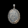 Victorian Ornate Sterling Silver Flower Etched Locket Pendant Double Sided
