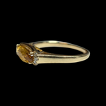 14K Yellow Gold Cushion Cut Citrine Ring Size 5 3/4