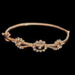Antique Victorian 19th Century 10K Gold and Seed Pearl Hinged Bracelet
