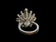 Liquid Bead Sterling Silver & Tourmalated Quartz Statement Modernist Ring Size 6.5