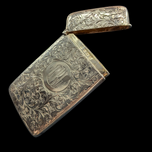 Antique Sterling Silver Calling Card Case / Vesta Case / Cigarette Case Floral Motif
