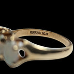 10K Yellow Gold Three Opal Row Ring Size 7