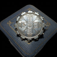 Victorian Era Double Florin Jubilee Silver Coin Brooch / Pendant 1887
