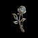 Sterling Silver, Marcasite & Blue Topaz Flower Brooch Art Deco