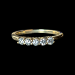 14K Yellow Gold & 5 Diamond Classic Band Size 6.5
