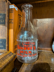 Glass "Quinby's" Milk Jug