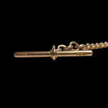 Antique 9K Rose Gold Watch Chain with Dog Clip & T-Bar Hallmarked Birmingham I.S. Greenberg & Co
