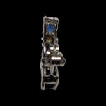 10K White Gold Sapphire & Diamond Bar Stud Earrings
