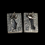 Sterling Silver Modern / Brutalist Fissure / Shadowbox Stud Earrings