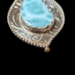 Sterling Silver, 14K & Larimar Olga Sitnik Artist Signed