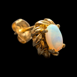 14K Yellow Gold Opal Stud Earrings