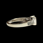 Estate 14K White Gold Princess Cut Diamond Ring 6.5mm Size 6 3/4