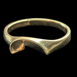14K Yellow Gold Ring Abstract Wave Stacker Ring