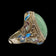 Early Chinese Export Ring Gilt Silver, Enamel and Jade Butterflies