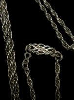 Art Nouveau Rectangular Sterling Silver Floral Engraving Locket Pendant Necklace