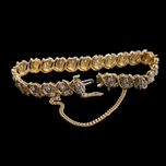 10K Yellow Gold & Natural Diamond Tennis Bracelet With Safety Clasp