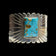 Elisabeth Guerro Native American Navajo Natural Turquoise Silver Cuff with Etching