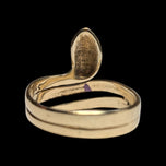 14K Yellow Gold Etched Snake Ring Size 7