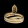 14K Yellow Gold Etched Snake Ring Size 7