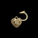 9K Yellow Gold Open Work Filigree Heart Lock / Padlock Pendant / Connector Charm