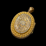 Antique Victorian Gold Filled Locket Pendant with Paste Stone