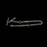 Antique Victorian Sterling Silver Albert Pocket Watch Chain Hallmarked Trombone / Paperclip Links England