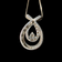 10K White Gold Diamond 1/3CTW Double Tear Drop Pendant Necklace