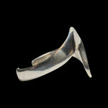 Sterling Silver Mexico Abstract / Modernist Stacked Wave Cuff Bracelet