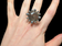 Liquid Bead Sterling Silver & Tourmalated Quartz Statement Modernist Ring Size 6.5