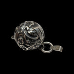 Antique Sterling Silver Retractable Measure / Sewing Tape on Bail Loop England, Repoussé Bird Motfif