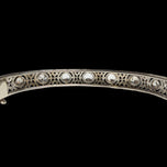 18K White Gold & Diamond Filigree Art Deco Bangle Bracelet