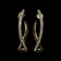 Large 14K Yellow Gold Diamond Twist Drop Stud Earrings