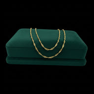14K Yellow Gold Italian Singapore Twist Chain Necklace 20"