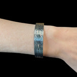 Sterling Silver Victorian Revival Etched Cuff Bracelet 5 1/4"
