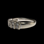 14K White & Yellow Gold Double Row Tension / Bar Set Diamond Band Size 6 1/2