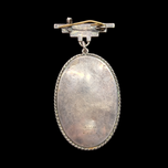 Art Deco Crinoline Lady Sterling Silver Reverse Painted Butterfly Wing Photo Brooch Made in England