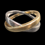 14K White and Yellow Gold Crossover Ring 6.5