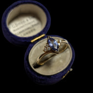 14K Yellow Gold Diamond Tanzanite & Diamond Ring Size 7 1/4
