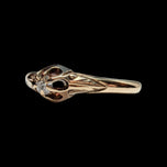 Victorian 10K Yellow Gold Belcher-Set Diamond Solitaire Ring Size 5