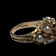 10K Yellow Gold Chunky Pearl Cluster Cocktail Ring Size 5 1/4