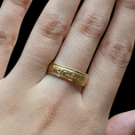 14K Yellow Gold Greek Pattern Band Ring Size 7.5