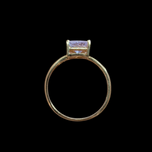 14K Gold Triangle Cut Purple CZ Ring Size 5.5