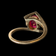 10K Yellow Gold Synthetic Ruby & White Topaz Ring Size 7.5
